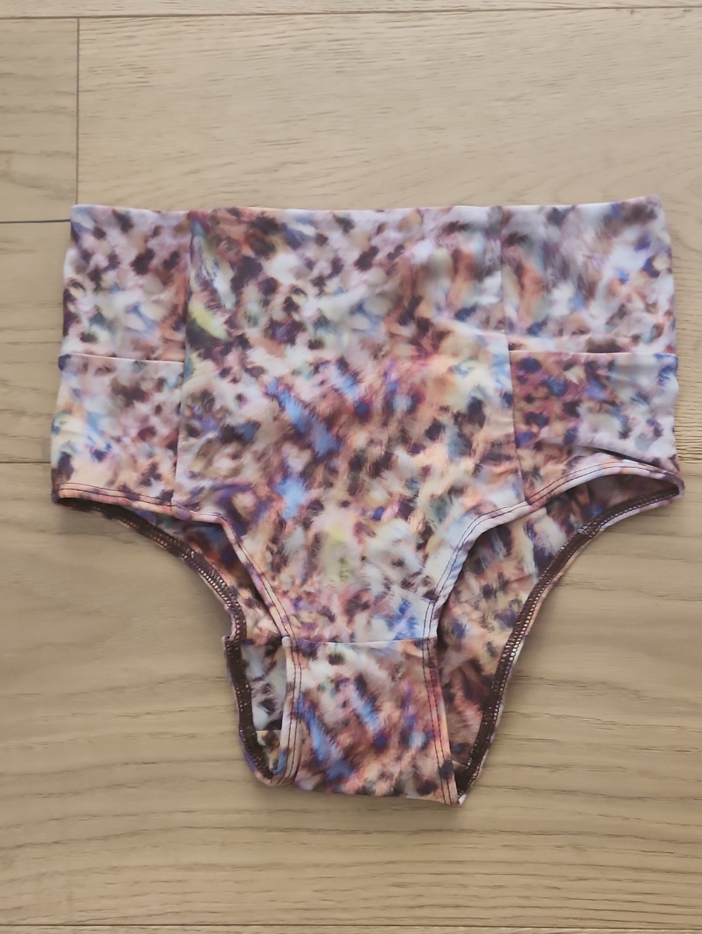High-Waist Women’s Swim Bottoms in Multi-Color Leopard Print